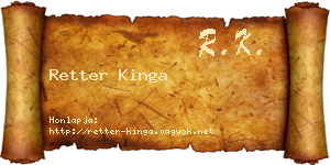 Retter Kinga névjegykártya